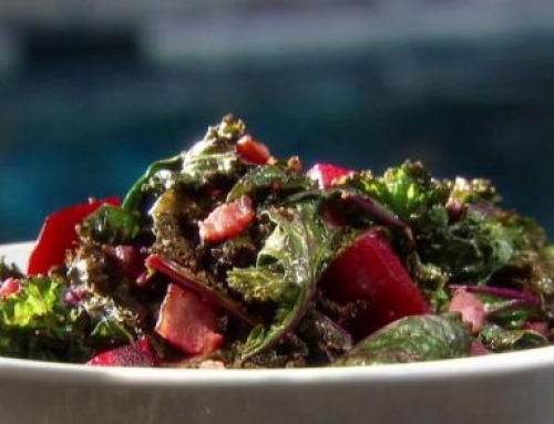Raw Kale Salad with Roasted Beets